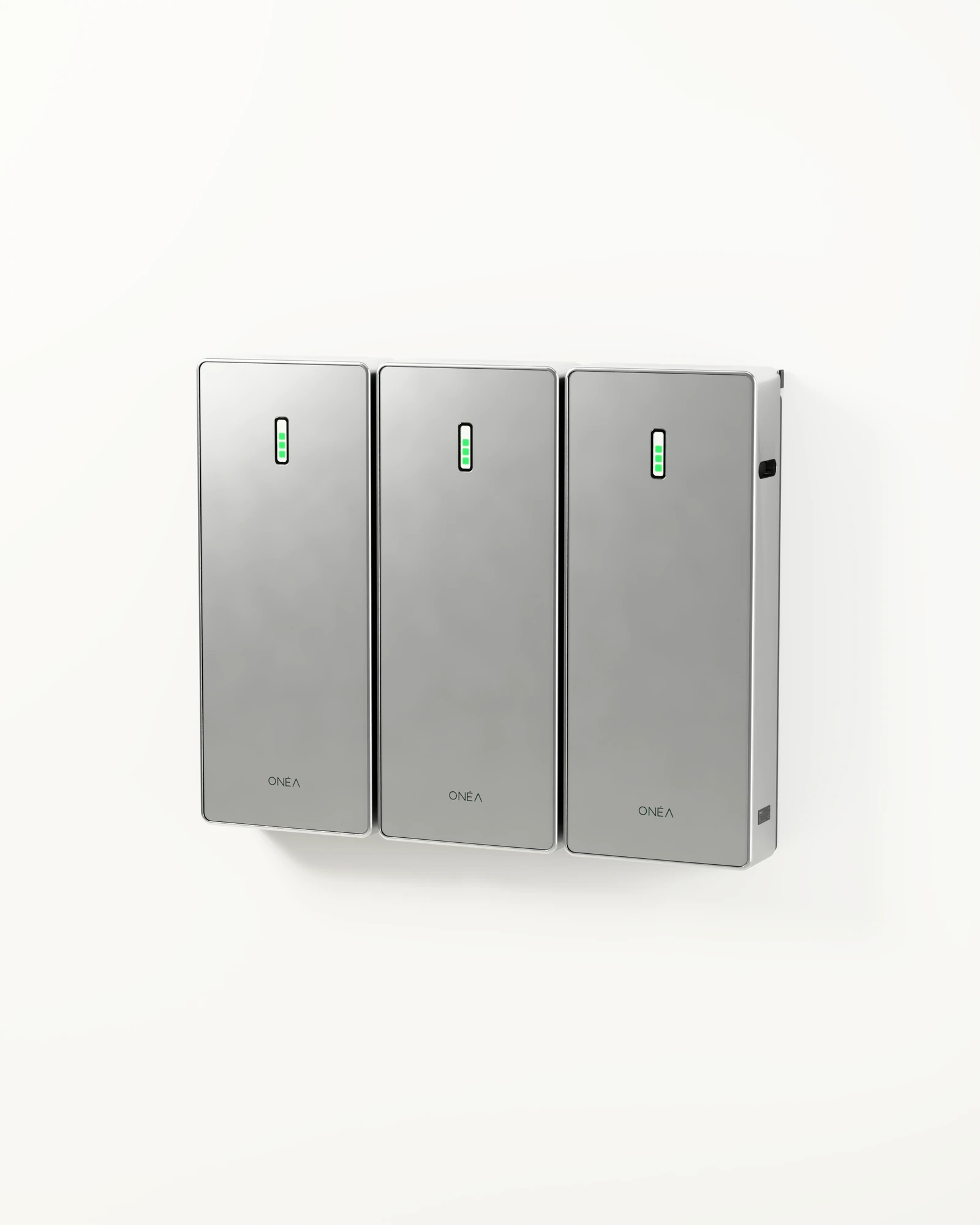 Three ONÉA BLOCK modules side by side on one rail.